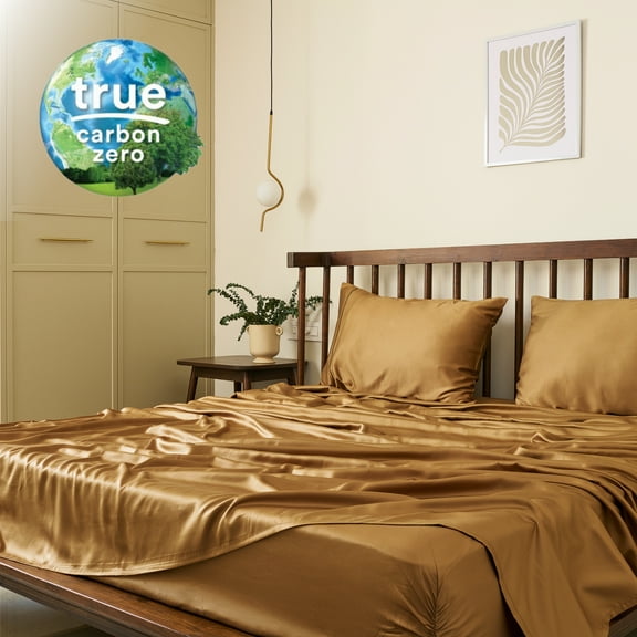 Weddingly Certified 100% Tencel Lyocell Sheets|4 piece set|Sateen Weave|True Carbon Zero|Gentle to skin|Genuity tags included|Body temperature regulation|Natural sheen|Austrian Eucalyptus(Full,Taupe)