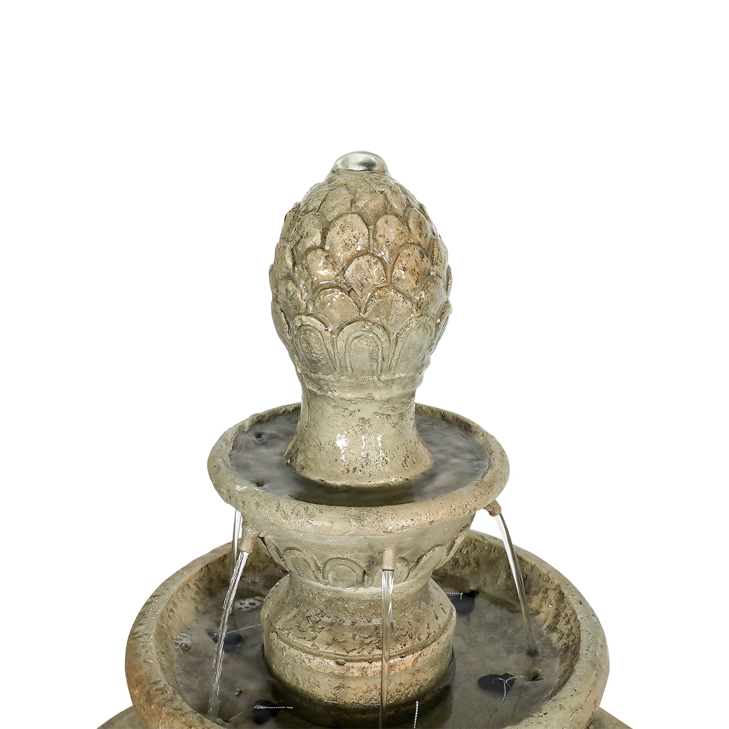 Italian Outdoor Water Fountain - 42.5''H Fountains and Waterfalls Outside, Large Cascading Indoor Floor-Standing Concrete Fountain Features W/Pump for Garden，Patio, Yard and Home