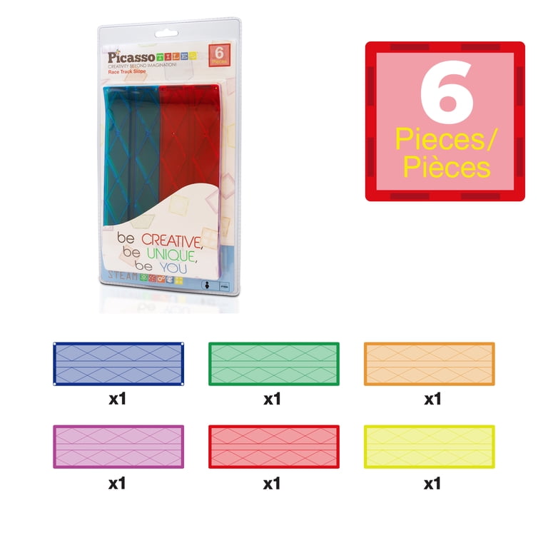 PicassoTiles Magnetic Race Track Expansion Set, 6 Pieces photo 8