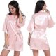 thumbnail image 1 of Women's Nightgown Imitation Silk Satin Kimono Gown Glossy Solid Color Thin Cardigan Gown Summer Sexy Short Bathrobe/21 Colors Optional, 1 of 4