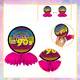 thumbnail image 3 of Adornos de panal de abeja de los años 90, suministros para fiestas retro de los años 90, juego de mesa para decoración de fiestas de cumpleaños con bolas de panal de abeja de los años 80 y, 3 of 4