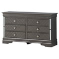thumbnail image 2 of Passion Furniture PF-G6702-D Verona 6-Drawer Metalic Black Dresser - 33 x 59 x 16 in., 2 of 5