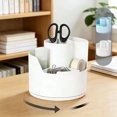thumbnail image 1 of TTJ Pen Holders for Desk Rotating Desk Organizer Multi Compartment Storage Box for Pens Stationery Makeup Brushes Office Supplies and Small Items for Home Classroom and Workplace, 1 of 9