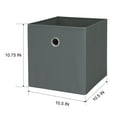 thumbnail image 4 of Mainstays Collapsible Fabric Cube Storage Bins (10.5" x 10.5"), Soothing Grey, 4 Pack, 4 of 6