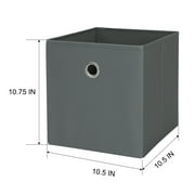 Mainstays Collapsible Fabric Cube Storage Bin, Soothing Grey