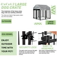 thumbnail image 6 of Large Dog Kennel 4'x4'x4.4' Heavy Duty Welded Wire Dog Cage with Water Resistant Cover, Outdoor Dog House with Mesh Sidewalls& Secure Lock for Large Dogs, Black, 6 of 6