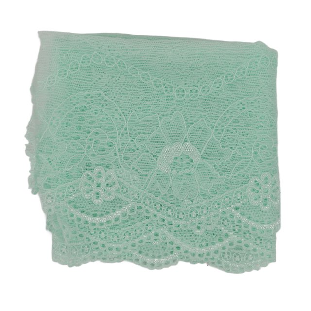 Tela De Encaje, 10 Yardas, Multiusos, Cortable, Hecho A Mano, Bricolaje, Ajuste De Encaje Elástico Para Prendas De Vestir Para El Hogar Para Coser ANGGREK Seaside Cristal Azul