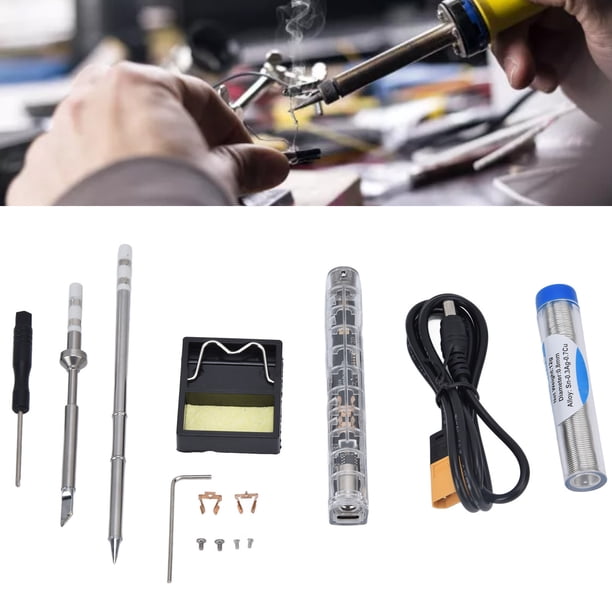 Mini Kit De Soldador Portátil Eléctrico Mini Pantalla Digital Inteligente SI012 Con Punta T12B2 + TSK
