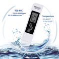 thumbnail image 4 of Analizador de calidad del agua Irfora 3 en 1 Probador de calidad del agua Medidor digital Analizador de calidad del agua Detector TDS / EC / Temperatura 5 minutos Diseño de apagado automático / Diseño Irfora Analizador de calidad del agua, 4 of 7