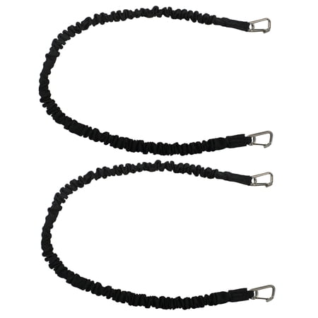 Extreme Max 3006.2771 BoatTector High-Strength Line Snubber & Storage Bungee, Value 2-Pack - 48" with Compact Hooks, Black
