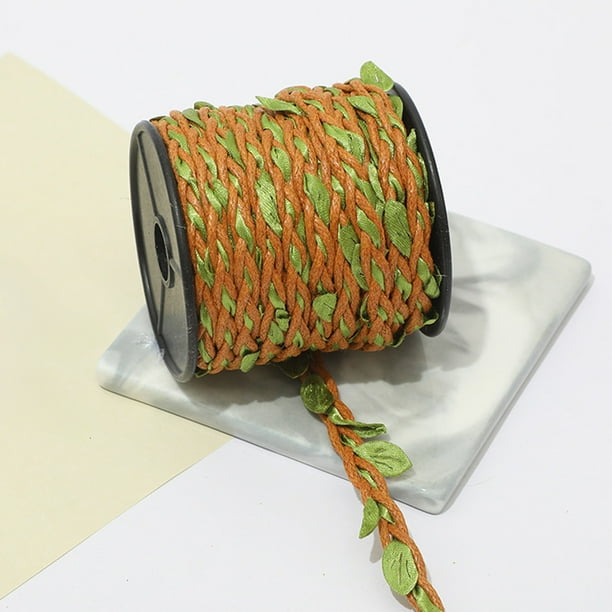 Decoración de anillo de ratán artificial | Cuerda de yute de bricolaje para manualidades y jardín de infantes | Hojas verdes realistas | 1 Pieza | 10m de longitud | Inicio Simulación de fiesta de