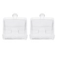 thumbnail image 1 of HORIALENCE 2pcs Transparent Cotton Pads Container Space Saving Plastic Box for Families, 1 of 7