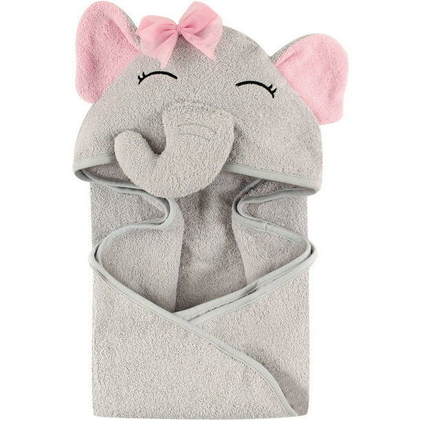 Hudson Baby Woven Terry Animal Hooded Towel, Pretty Elephant Walmart