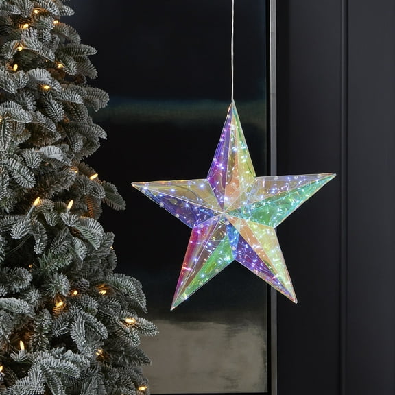 Seasonal LLC Holiday LED Lights - Prismatic Iridescent Traditional Star 14"