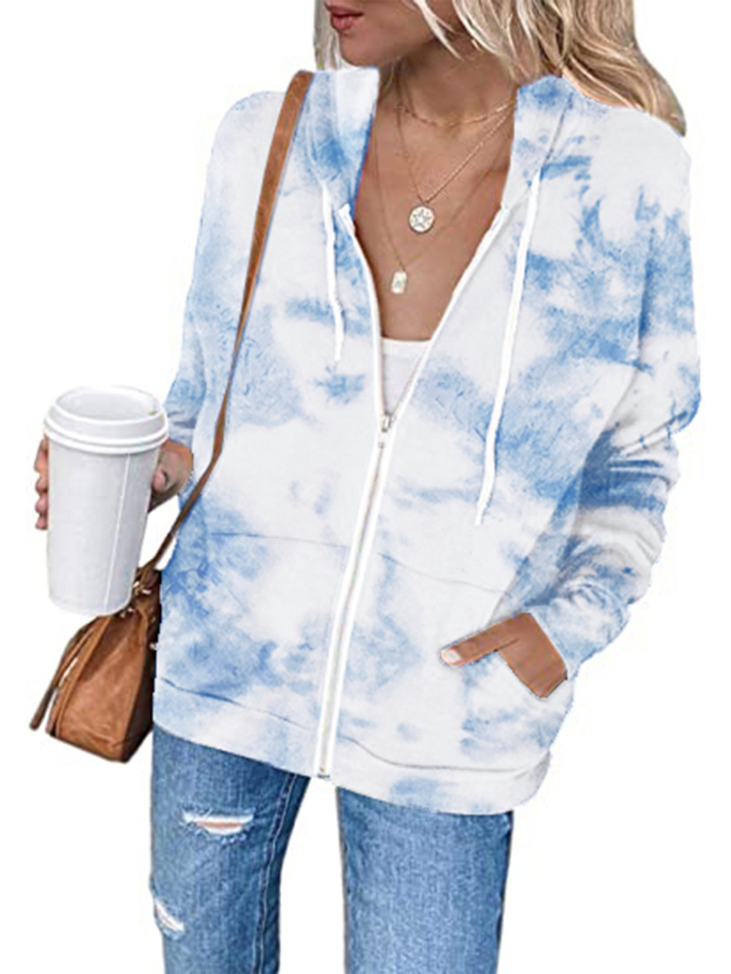 zip up tie dye hoodie