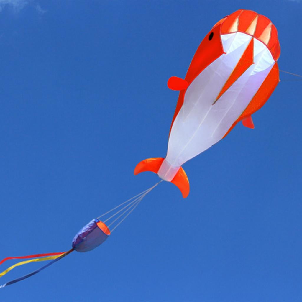 DimyFew 3D Dolphin Kite Childhood Dolphin Orange Soar Priceless Parafoil Gift for Sports red