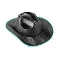 thumbnail image 1 of Sombrero de vaquero con luz LED, gorra de discoteca de ala ancha, accesorios para fotos de disfraces, sombrero de vaquero iluminado, Negro, 1 of 9