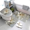 thumbnail image 3 of Bathroom Rugs Sets 3 Piece - Elegant Ivory Flower Absorbent Non Slip Bath Mats, U-Shape Toilet Lid Cover, Contour Mat, Soft Washable Shower Mats Bath Rug Mat for Bathroom Tub Toilet, 3 of 7