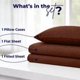 thumbnail image 4 of Dan River Bed Sheet Set Twin 3 Piece Brown Breathable Soft Cotton Jersey Sheets with Deep Pockets, Unisex, 4 of 11