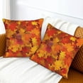 thumbnail image 3 of Fall Maple Leaves Throw Pillow Covers 18x18 Set of 2 Autumn Decorative Pillowcase Cushion Covers Soft Velvet Pillow Cases for Sofa Couch Bed Car Bedroom Fall Thanksgiving Decor, 3 of 6