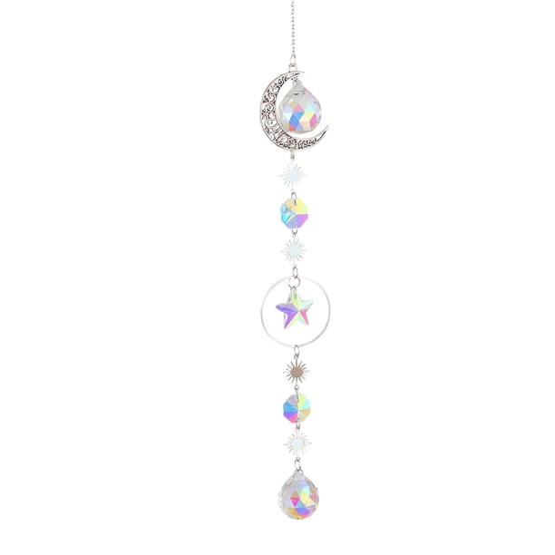 Colgante de prismas colgantes de cristal con adornos de cadena para interiores o exteriores Hermoso y elegante Uso Colorido Colgar , B B Soledad Colgantes colgantes