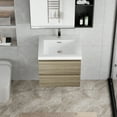 thumbnail image 7 of 30" Modern Floating Bathroom Vanity with Sink, Wall-Mounted Bathroom Storage Vanity Cabinet with Resin Top Basin and Soft Close Drawers, Grey, 7 of 7