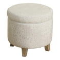 thumbnail image 1 of Homepop Home Decor | Upholstered Round Storage Ottoman | Ottoman with Storage for Living Room & Bedroom with Flared Legs. Linen., 1 of 8