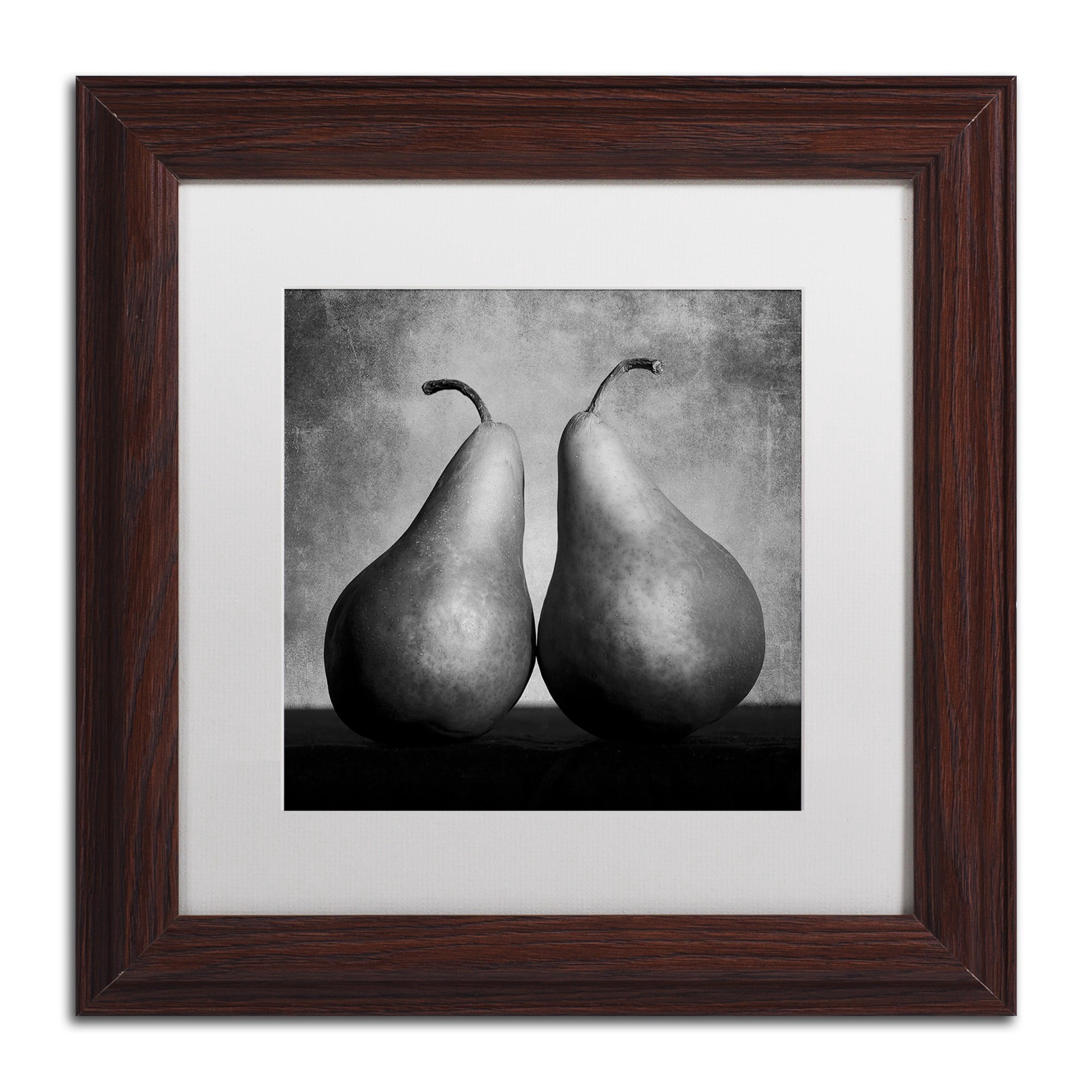 Trademark Fine Art "Peras Enamoradas" Canvas Art by Moises Levy White Matte, Wood Frame