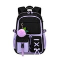 thumbnail image 3 of AHMOMEI 3Pcs Backpack Set Lace-Up Bow, Large Capacity Cute Bagpack with Lunch Tote & Pencil Case Leightweight, Camping, Trips, & Weekend Getaways, 3 of 10