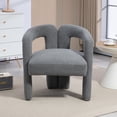 thumbnail image 2 of Modern Teddy Fabric Dining Chair with High-Density Sponge Padding and Strong Metal Frame, Comfort-Focused Open-Back Design for Dining Room Elegance, Supports up to 330 LBS, Beige, 2 of 8