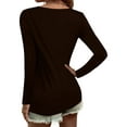 thumbnail image 3 of Frontwalk Ladies Basic V Neck Tops Long Sleeve Loose Pullover Women Solid Color Dailywear T-shirt Black S, 3 of 3