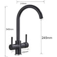 thumbnail image 4 of Matte Black Kitchen Sink Faucet Tap Pure Water Filter Mixer Crane Dual Handles Purification Kitchen Hot and Cold Faucet,Brushed Nickel, 4 of 7