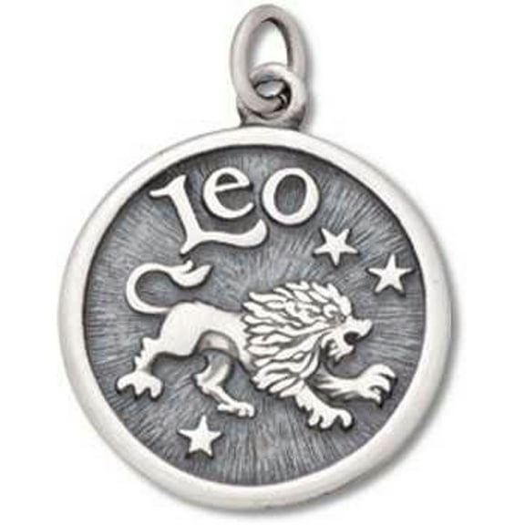Sterling Silver 16" .8mm Box Chain Leo Lion Generous Zodiac Horoscope Symbol Pendant Necklace