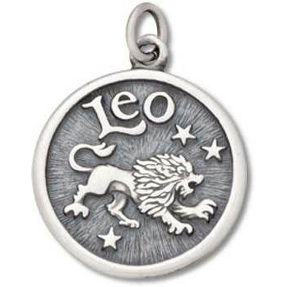 Sterling Silver 20" .8mm Box Chain Leo Lion Generous Zodiac Horoscope Symbol Pendant Necklace