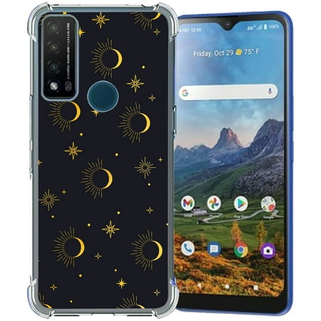 TalkingCase Slim Phone Case Compatible for Cricket Dream 5G, AT&T Radiant Max 5G/Fusion 5G, Sun Moon And Stars Print, Lightweight, Flexible, Soft, USA