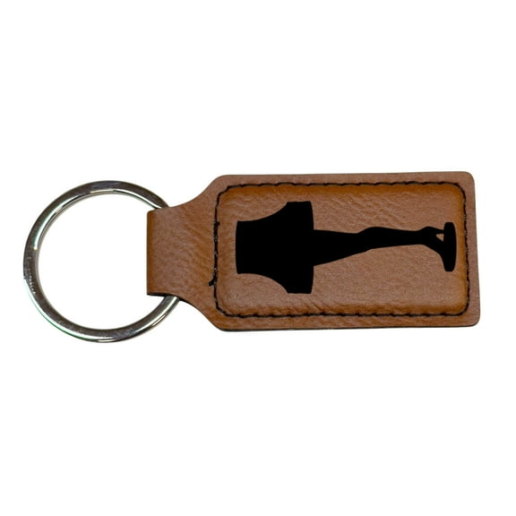 Keychain - Rectangle - Leg Lamp - Leather