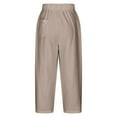 thumbnail image 5 of Women‘s Linen Pants Tapered Ankle Drawstring Loose Jogger Trousers Elastic Waist, 5 of 5