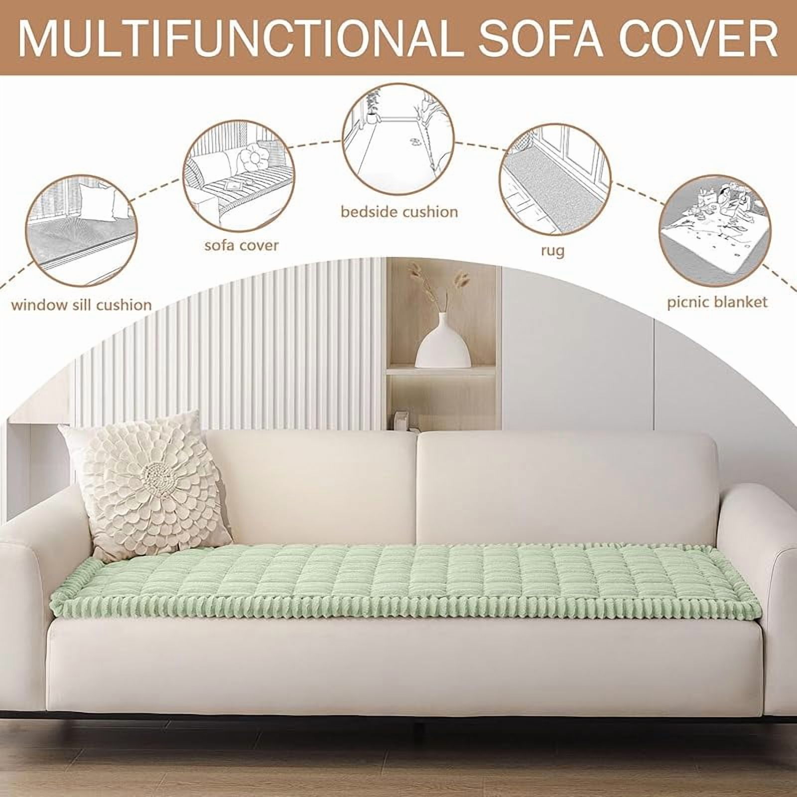 Zeokiar Smiry Couch Cover for Dogs Washable, Non Slip Fuzzy Pet Couch Covers for 3 Cushion Sofa Pet Friendly, Thick Soft Sofa Slipcovers Cushion Protector