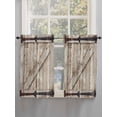 thumbnail image 5 of Farmhouse Wood Grain Bathroom Window Curtain, Vintage Country Barn Gate Brown Light Filtering Coffee Kitchen Curtains, Bedroom Living Room Curtains 2 Panel 84"x45", 5 of 6
