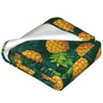 thumbnail image 2 of Salouo Pineapples with Palm Leaves Print Bed Blankets,Flannel Blanket Comfortable Air Conditioning Blanket Lightweight Blanket for Sofa Bed Travel & Couch -50"x40", 2 of 8