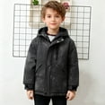 thumbnail image 7 of Cethrio Boys Winter Coats Size 6, Warm Zip up Windproof Thickened Winter Outerwear with Hood Gray, 7 of 7