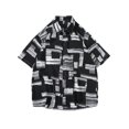 thumbnail image 1 of Qiopertar Liquidation à Moins de 5$ Chemise à Manches Courtes à Col Rabattu Imprimé Mode Décontractée pour Hommes en Liquidation Accès Anticipé, 1 of 4