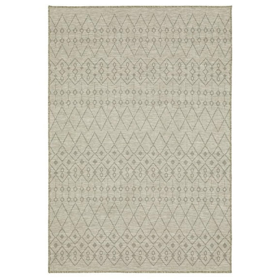 Oriental Weavers Tortuga Indoor/Outdoor Rug - TR04A - 3'3" x 5' - in Tan/ Black - Classic Casual Style, Water, Stain and Fade Resistant, Hose Clean, Patio, Outdoor Living Area Rug