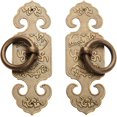 thumbnail image 1 of 1 par de tiradores de puerta doble YONGSHENG estilo casa de campo Vintage para armario herrajes de madera latón antiguo tamaño grande 3,94 x 1,26, 1 of 5