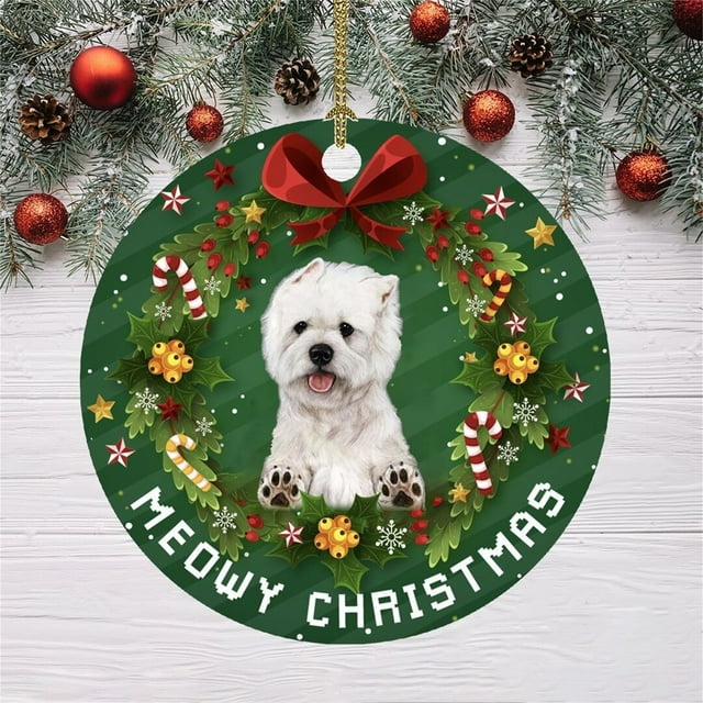 Navidad divertida decoración Navidad perro patrón colgante árbol de Navidad adornos Wmkox8yii fhajkh5025