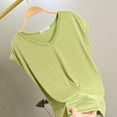 thumbnail image 2 of Women's Ultra-Soft Bamboo Viscose V-Neck T-Shirt Short Sleeve Trendy Casual Sleep Pajama Tops, 2 of 8