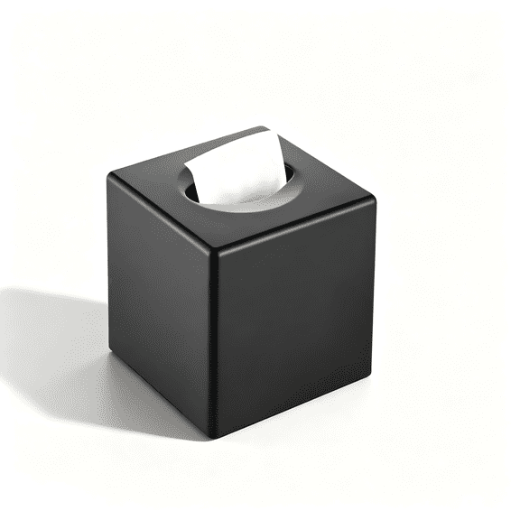Tissue Box Cover, Square Facial Tissue Holder for Bathroom Vanity Countertops Dressers Night Stand Parlors Offices, Black