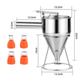 thumbnail image 1 of Pancake Batter Dispenser Multi- Stainless Steel Funnel Dispenser with Stand Cupcakes Baking Maker Tools, 1 of 7