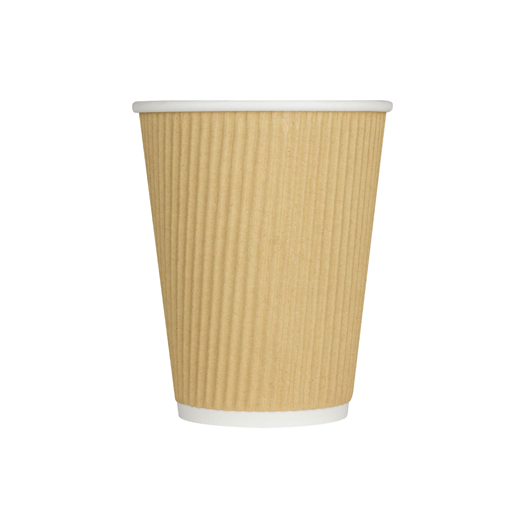 Karat 8 Oz Ripple Grip To Go Paper Hot Cups for Coffee, Beige (500 Pack