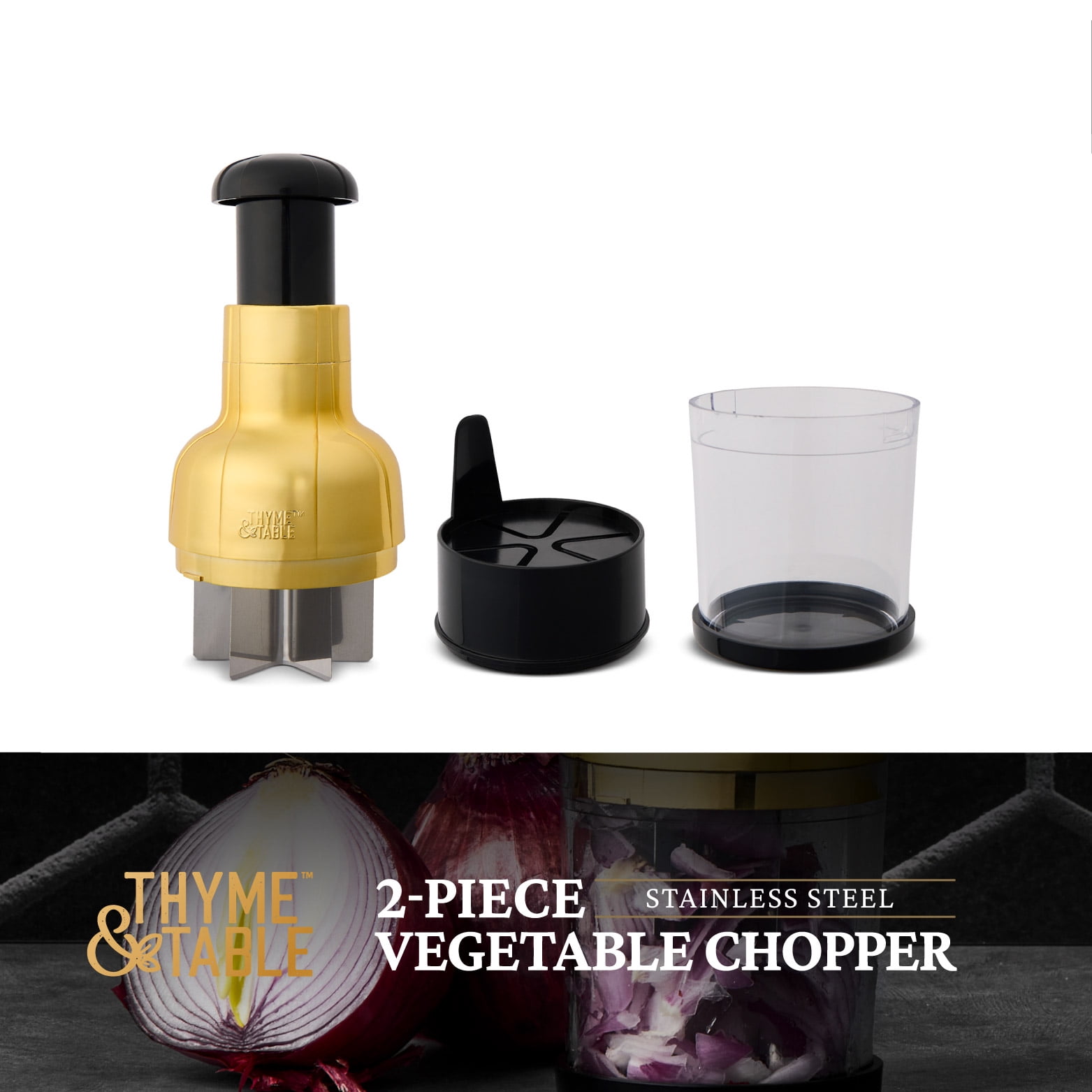 Thyme & Table Veggie Chopper with Stainless Steel Blade
